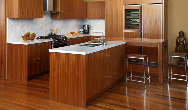 Walnut Flat Panel Kitchen Cabinetry | Bay Area | Berkeley Mills