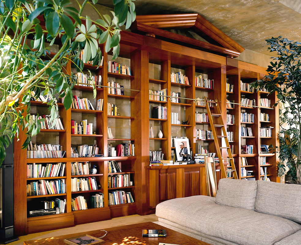library bookshelves